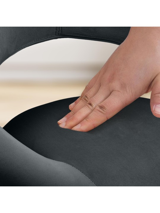 Banqueta de trabalho em veludo Olinda, preto