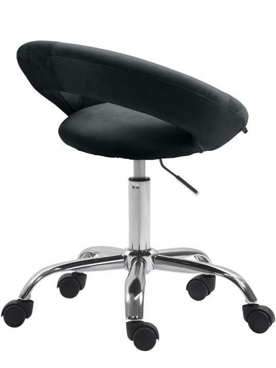 Banqueta de trabalho em veludo Olinda, preto