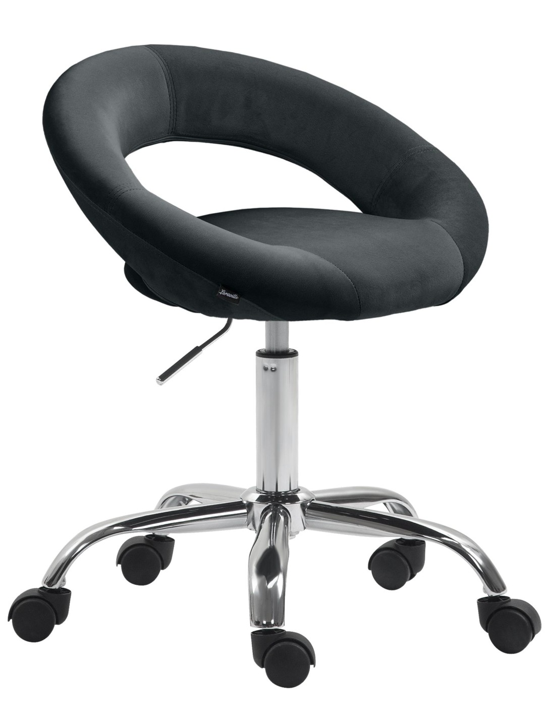 Banqueta de trabalho em veludo Olinda, preto