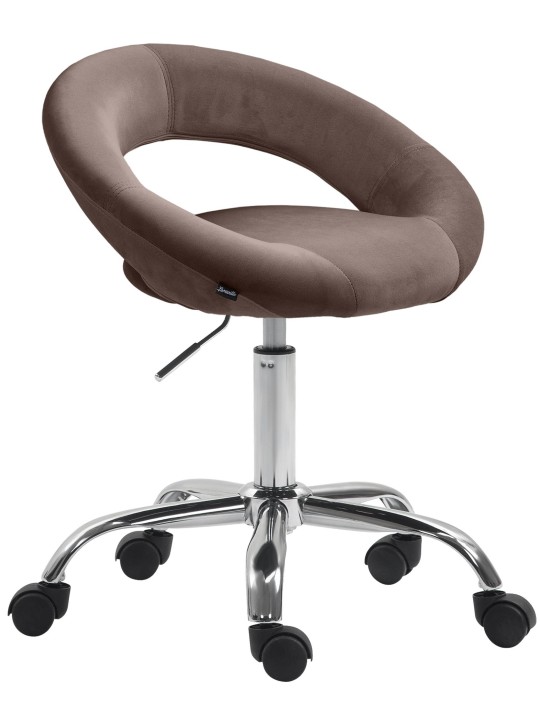 Banqueta de trabalho em veludo Olinda, castanho Banqueta de trabalho em veludo Olinda, castanho