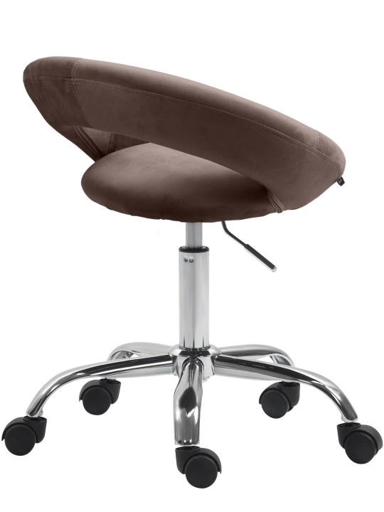 Banqueta de trabalho em veludo Olinda, castanho Banqueta de trabalho em veludo Olinda, castanho