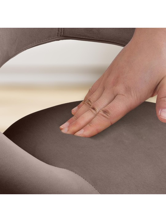 Banqueta de trabalho em veludo Olinda, castanho Banqueta de trabalho em veludo Olinda, castanho