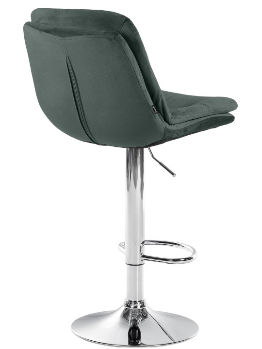 Banco de bar Laurel Velvet Chrome, verde escuro Banco de bar Laurel Velvet Chrome, verde escuro