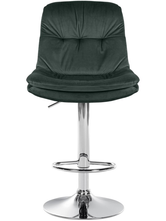 Banco de bar Laurel Velvet Chrome, verde escuro Banco de bar Laurel Velvet Chrome, verde escuro