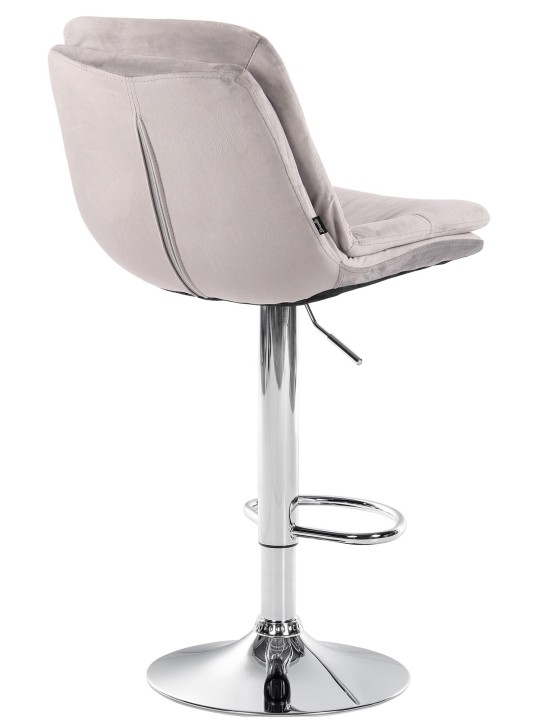 Banco de bar Laurel Velvet Chrome, cinza Banco de bar Laurel Velvet Chrome, cinza