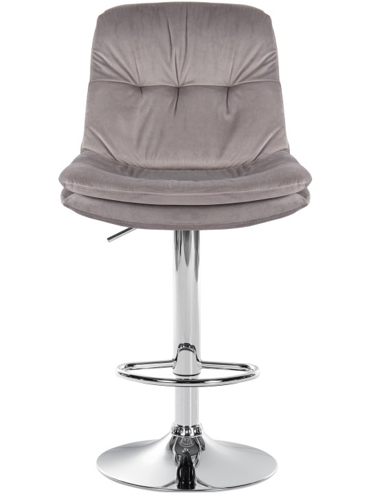 Banco de bar Laurel Velvet Chrome, cinza Banco de bar Laurel Velvet Chrome, cinza