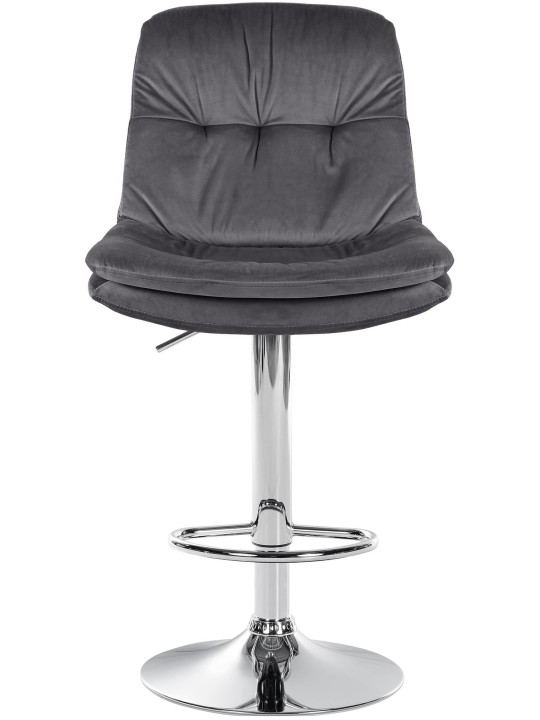 Banco de bar Laurel Velvet Chrome, cinza escuro Banco de bar Laurel Velvet Chrome, cinza escuro