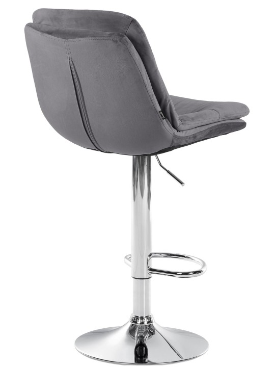 Banco de bar Laurel Velvet Chrome, cinza escuro Banco de bar Laurel Velvet Chrome, cinza escuro