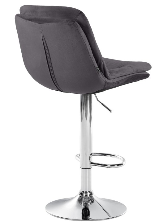 Banco de bar Laurel Velvet Chrome, preto