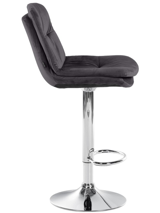 Banco de bar Laurel Velvet Chrome, preto