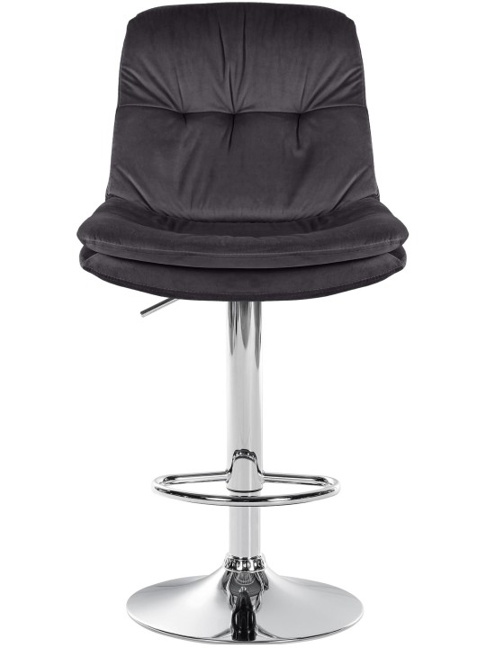 Banco de bar Laurel Velvet Chrome, preto
