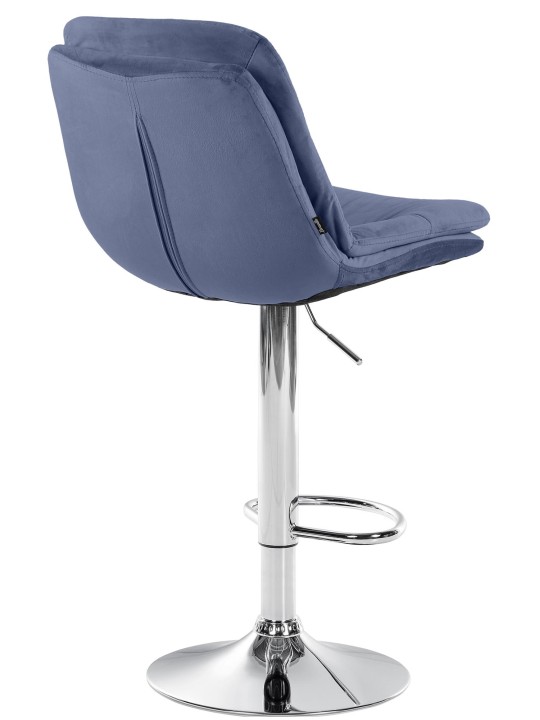 Banco de bar Laurel Velvet Chrome, azul Banco de bar Laurel Velvet Chrome, azul