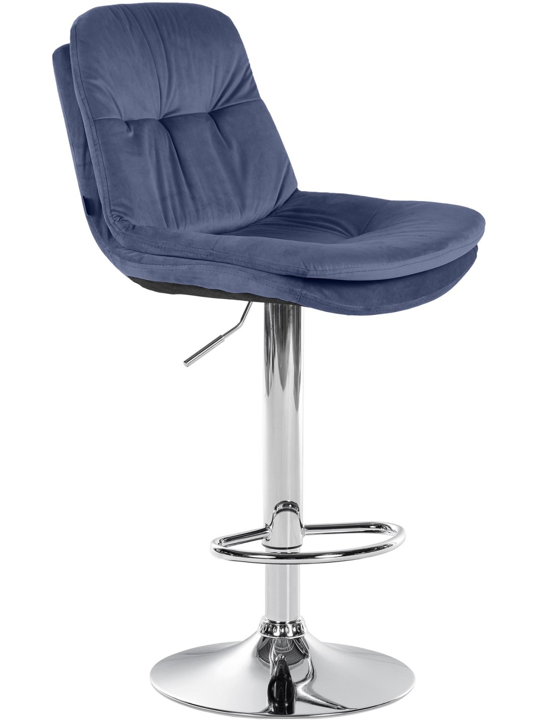 Banco de bar Laurel Velvet Chrome, azul