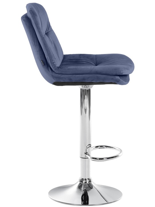 Banco de bar Laurel Velvet Chrome, azul Banco de bar Laurel Velvet Chrome, azul