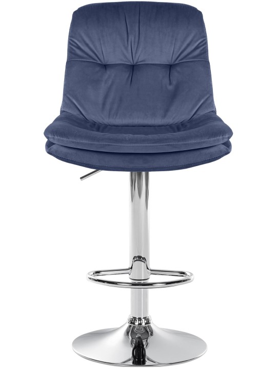 Banco de bar Laurel Velvet Chrome, azul Banco de bar Laurel Velvet Chrome, azul