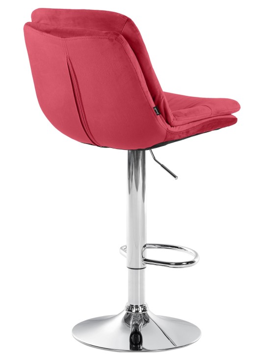 Banco de bar Laurel Velvet Chrome, vermelho Banco de bar Laurel Velvet Chrome, vermelho