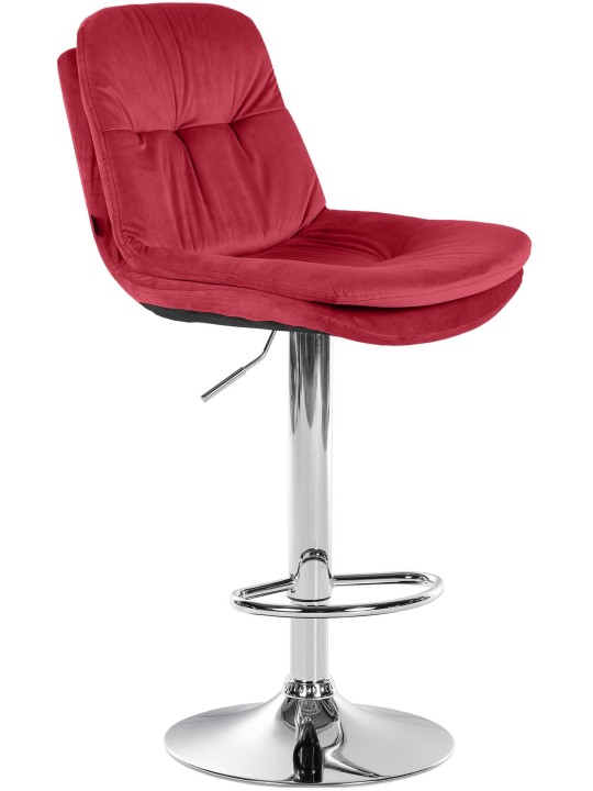 Banco de bar Laurel Velvet Chrome, vermelho Banco de bar Laurel Velvet Chrome, vermelho