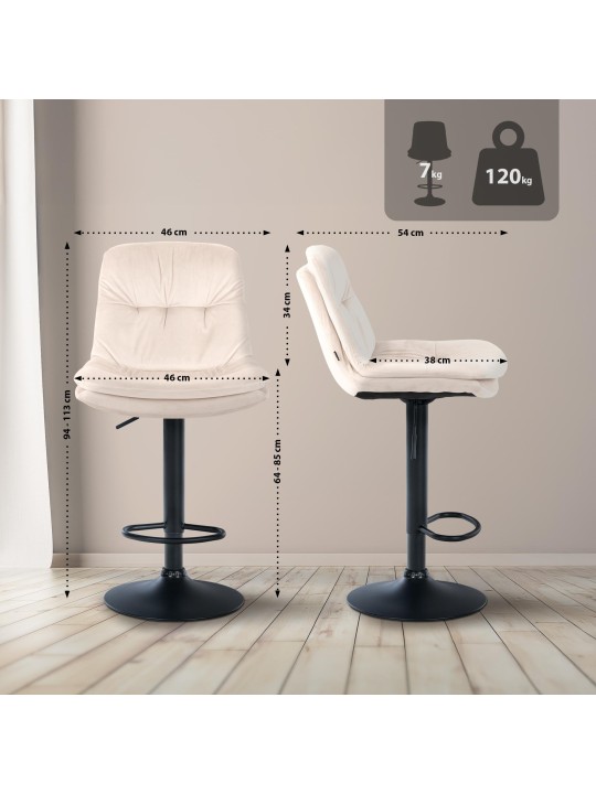 Banqueta alta veludo louro, creme Banqueta alta veludo louro, creme