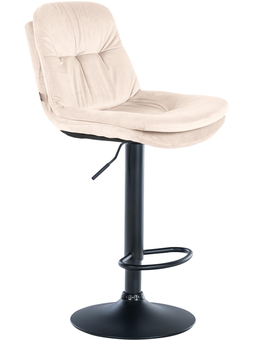 Banqueta alta veludo louro, creme