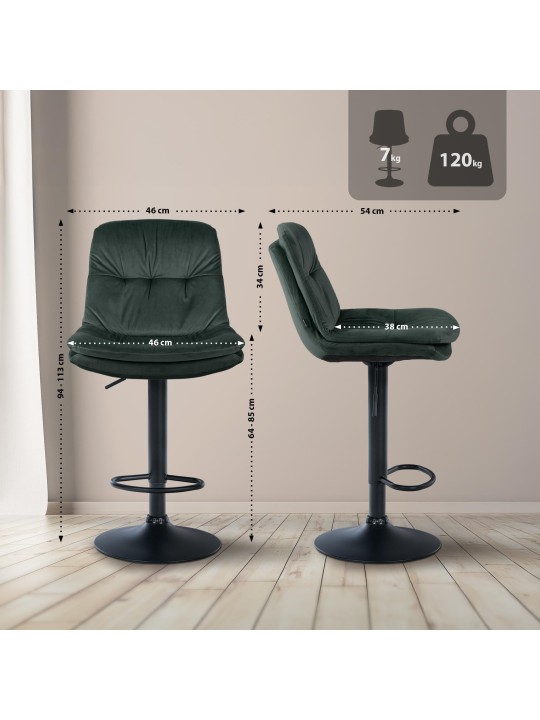 Banqueta alta veludo louro, verde escuro Banqueta alta veludo louro, verde escuro