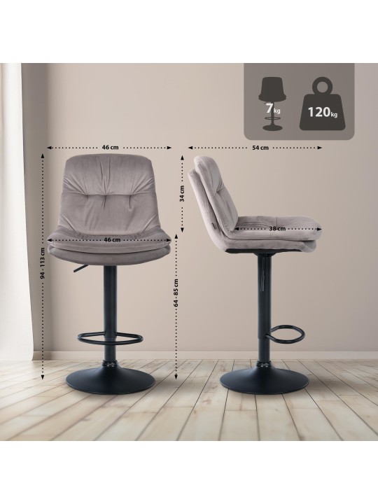 Banqueta alta veludo louro, cinza Banqueta alta veludo louro, cinza