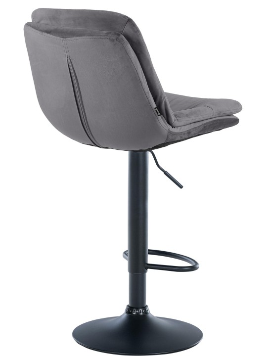 Banqueta alta veludo louro, cinza escuro