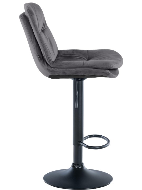 Banqueta alta veludo louro, cinza escuro