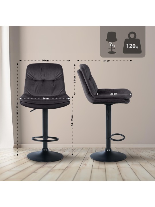 Banqueta alta veludo louro, preto Banqueta alta veludo louro, preto