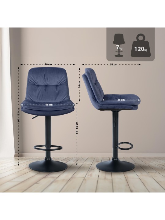 Banqueta alta veludo louro, azul Banqueta alta veludo louro, azul