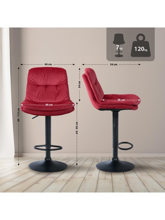 Banqueta alta veludo louro, vermelho Banqueta alta veludo louro, vermelho