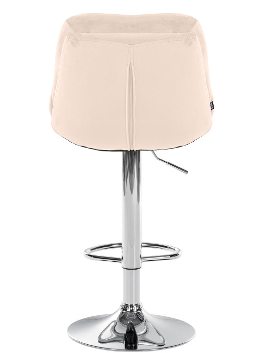 Banqueta alta Laurel veludo cromado, creme