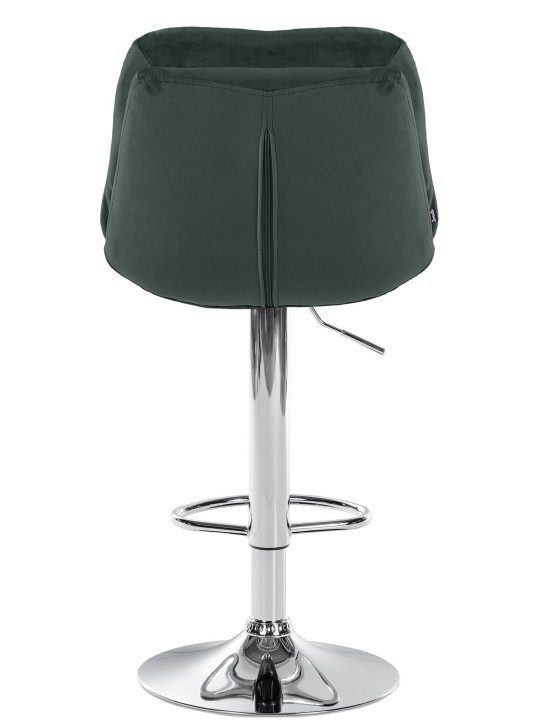 Banco de bar Laurel Velvet Chrome, verde escuro Banco de bar Laurel Velvet Chrome, verde escuro