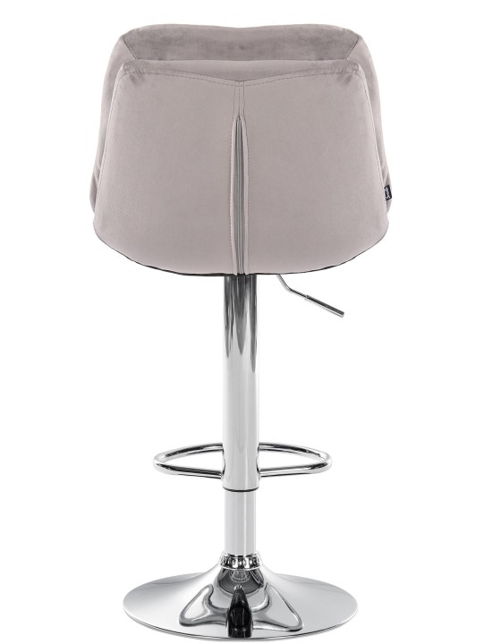 Banco de bar Laurel Velvet Chrome, cinza Banco de bar Laurel Velvet Chrome, cinza