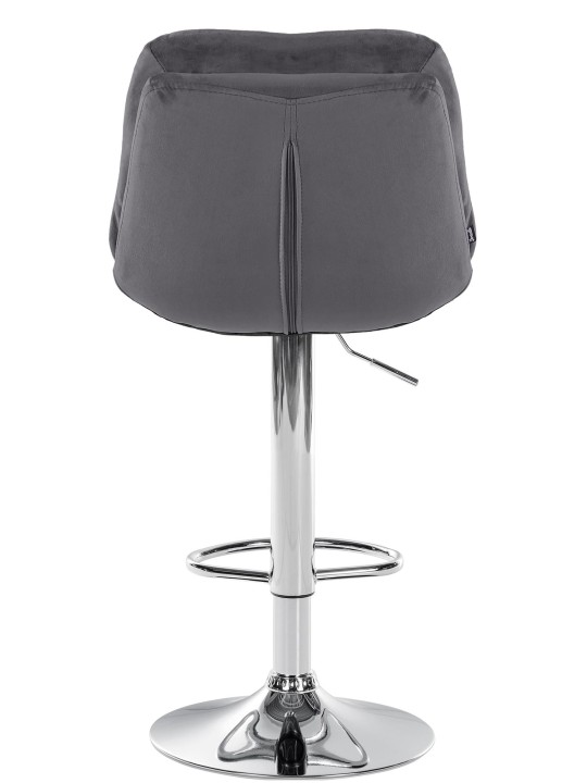 Banco de bar Laurel Velvet Chrome, cinza escuro Banco de bar Laurel Velvet Chrome, cinza escuro