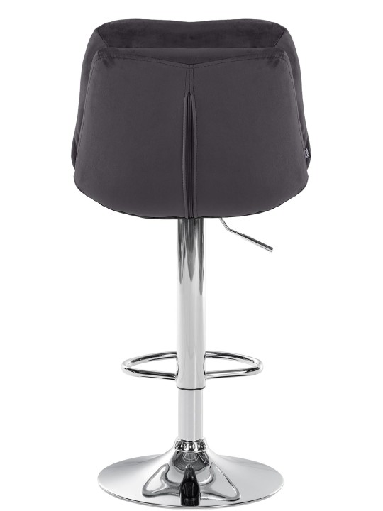 Banco de bar Laurel Velvet Chrome, preto