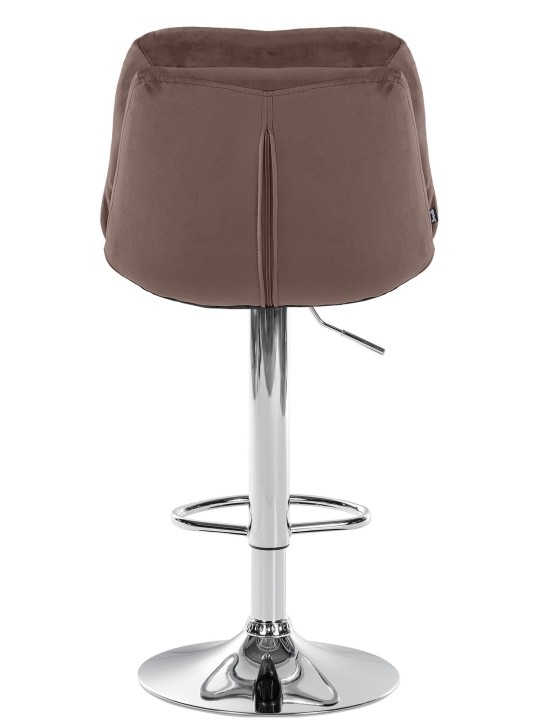 Banco de bar Laurel Velvet Chrome, castanho