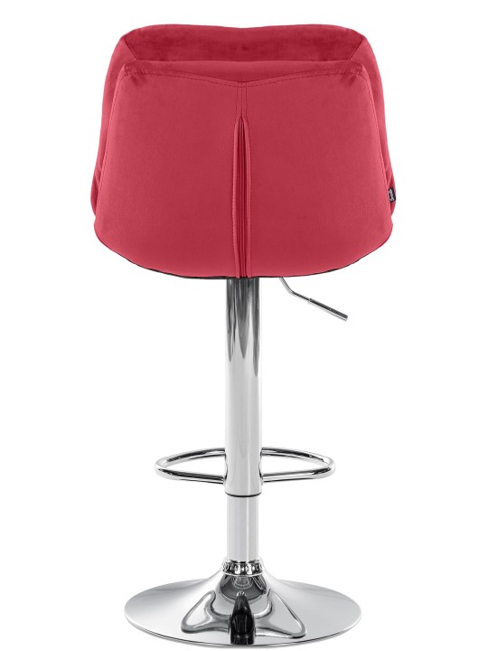 Banco de bar Laurel Velvet Chrome, vermelho Banco de bar Laurel Velvet Chrome, vermelho