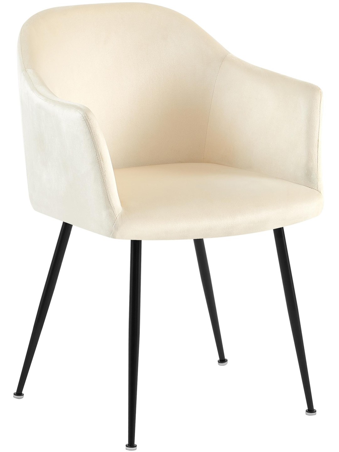 Cadeira de jantar de veludo Jaysie, creme