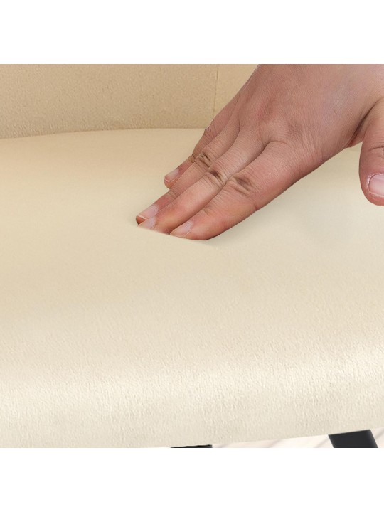 Cadeira de jantar de veludo Jaysie, creme