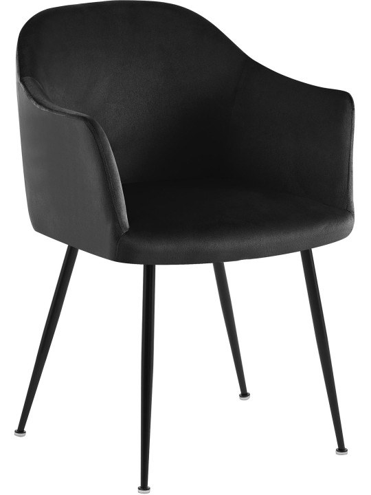Cadeira de jantar de veludo Jaysie, preto