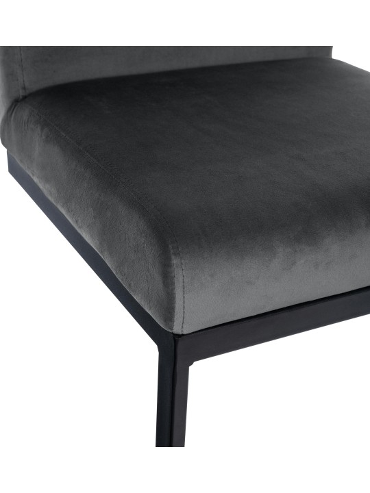 Banqueta alta Hopewell veludo B, cinza escuro