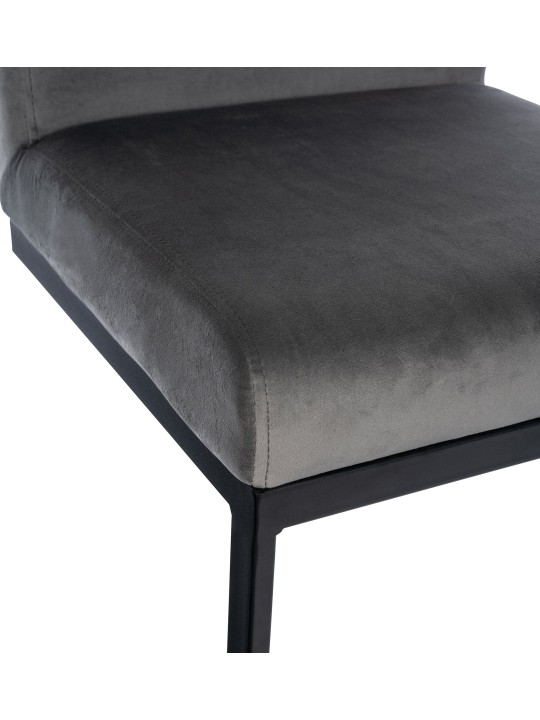 Banqueta alta Hopewell veludo B, cinza