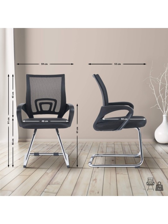 Cadeira para visitantes Eureka, preto