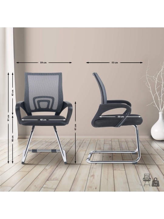 Conjunto de 2 cadeiras para visitantes Eureka, cinza Conjunto de 2 cadeiras para visitantes Eureka, cinza