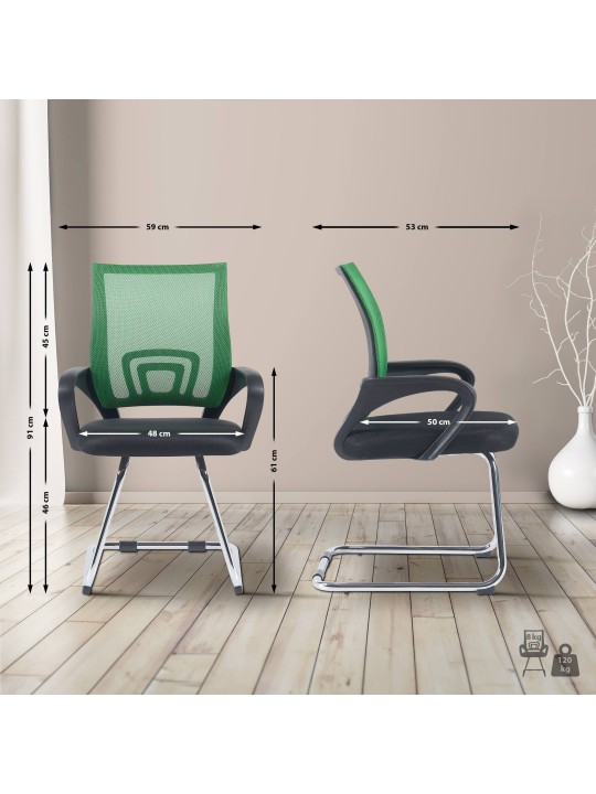 Conjunto de 2 cadeiras para visitantes Eureka, verde