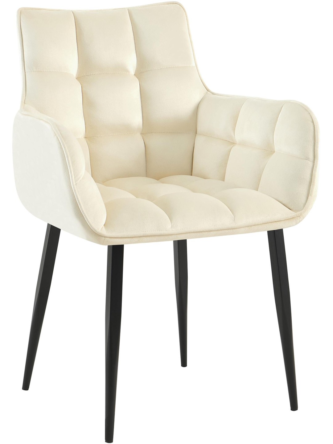 Cadeira Tirana veludo, creme