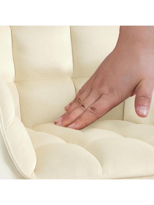 Cadeira Tirana veludo, creme