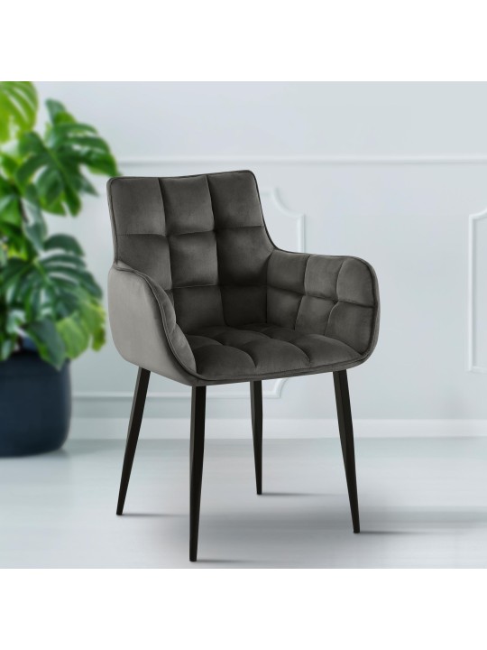 Cadeira Tirana veludo, antracite