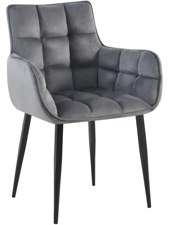 Cadeira Tirana veludo, cinza escuro