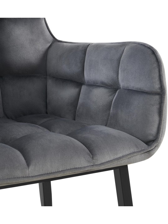 Cadeira Tirana veludo, cinza escuro